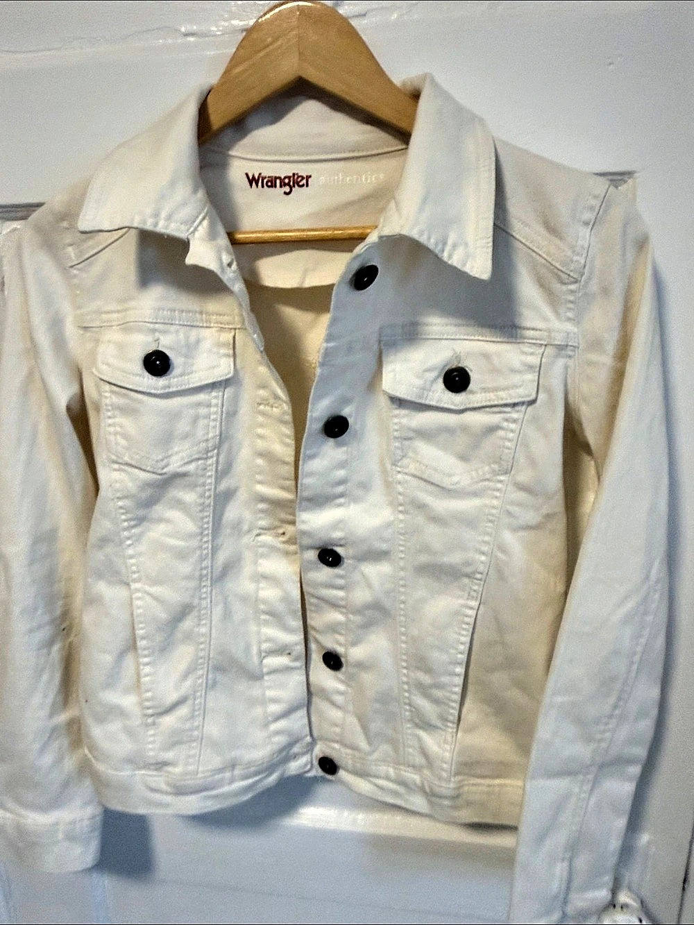 Wrangler White Jean Jacket Size Small Like New